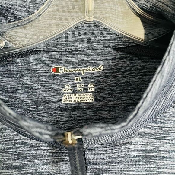 🟢Champion Pullover Half Zip Heathered Blue XL - Picture 4 of 6